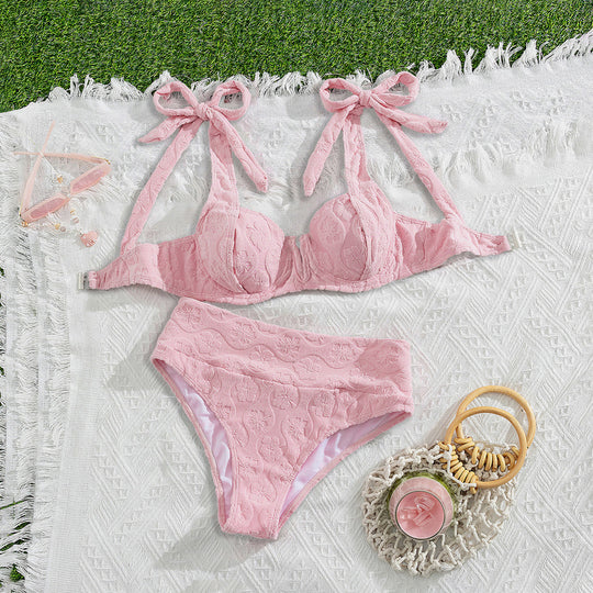 Damen Push-Up-Bikini mit floralem Textildesign R&B