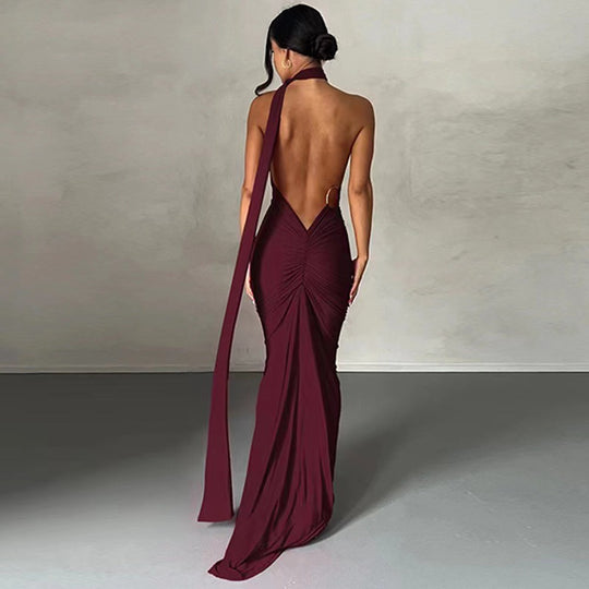 Damen Elegantes Wickelkleid mit asymmetrischem Saum und figurbetontem Schnitt R&B