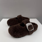 Damen Hausschuhe aus weichem Fleece mit modischem Schnallenverschluss R&B