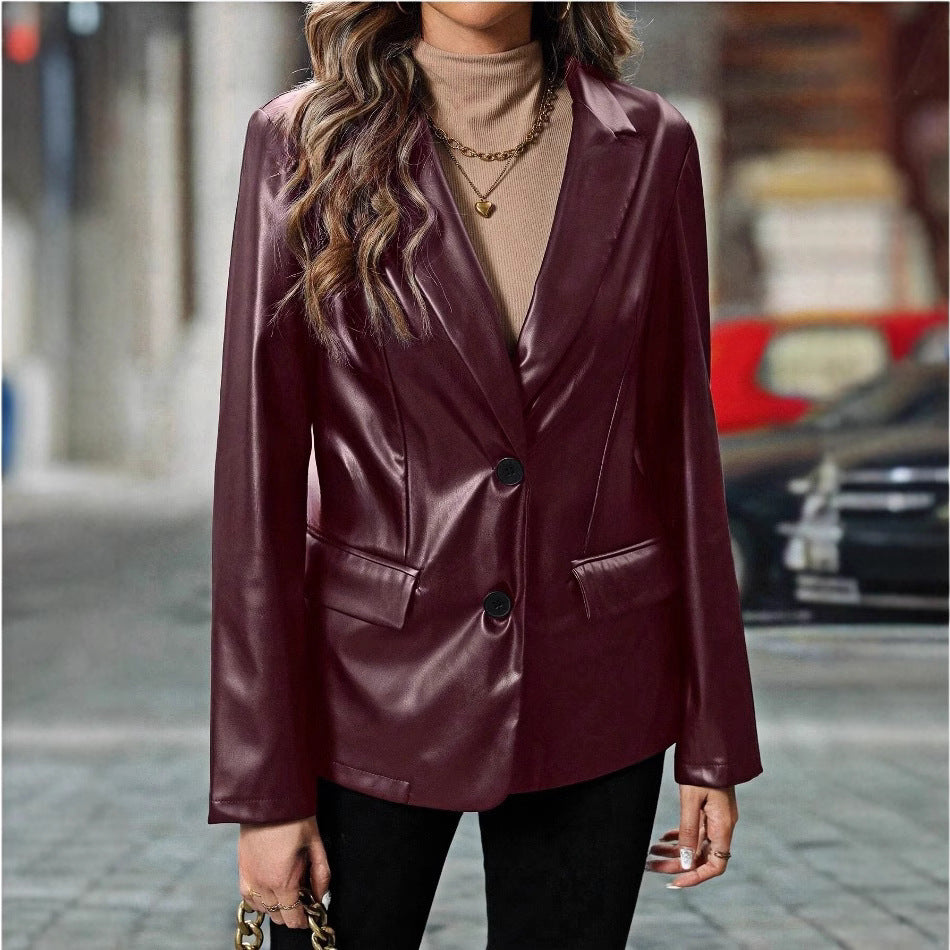Damen elegante Satin-Blazer R&B