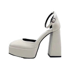 Damen elegante Plateau-Pumps mit modischem Riemendesign R&B