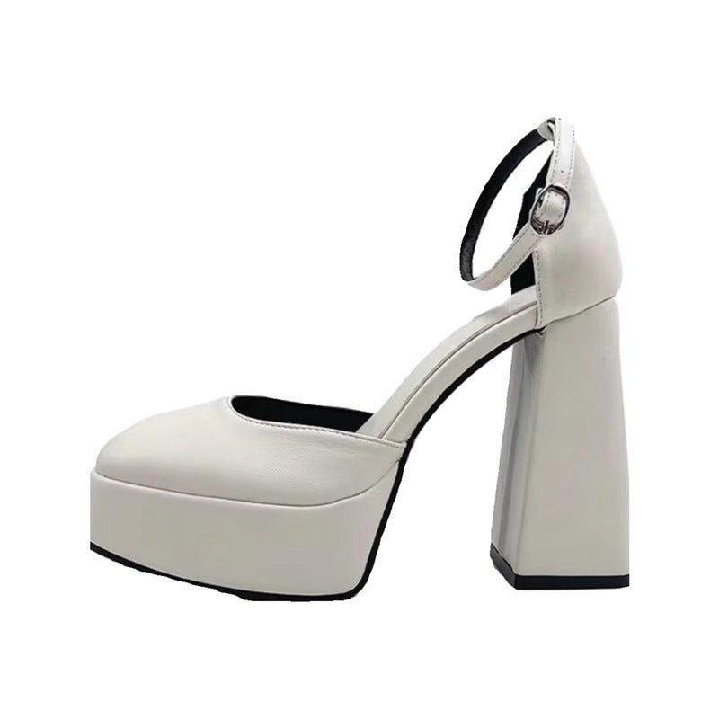 Damen elegante Plateau-Pumps mit modischem Riemendesign R&B