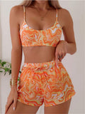 Damen Bikini-Set mit modischem Gummizug und trendy Wellenmuster R&B