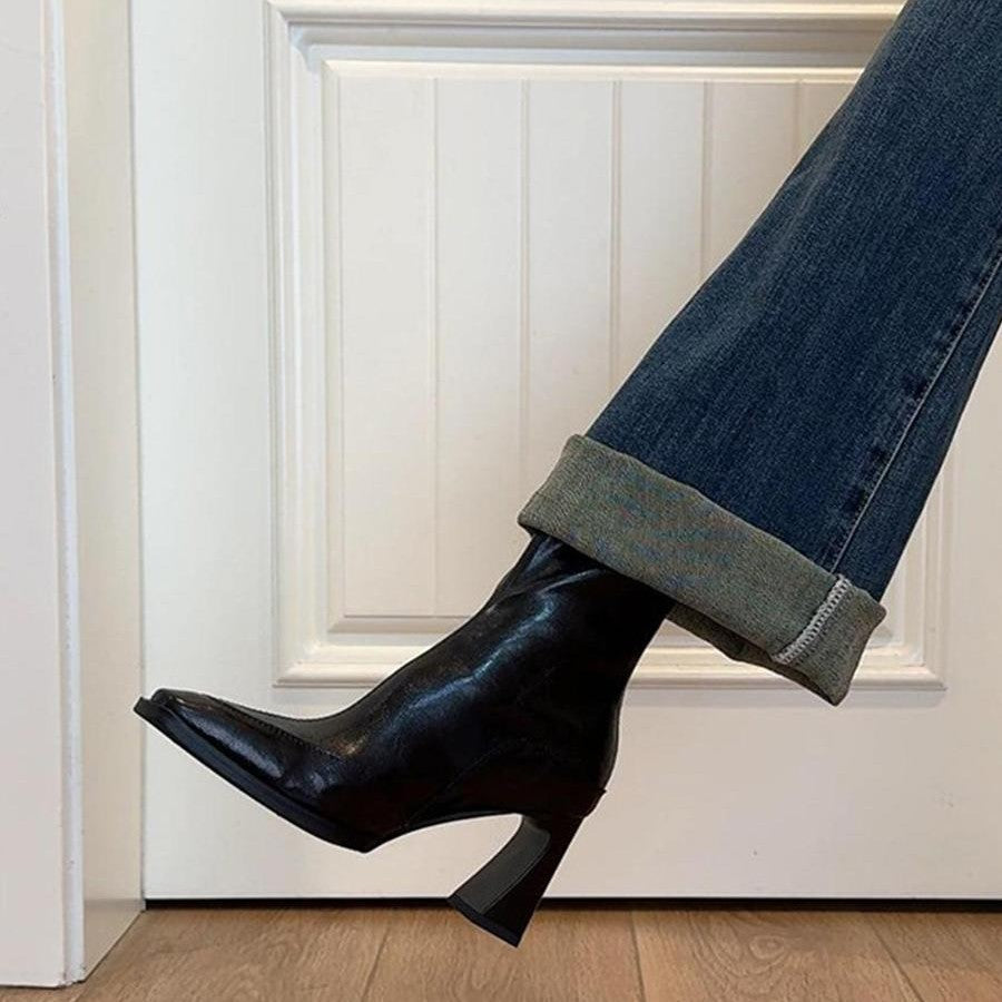 Damen elegante Stiefeletten mit hochmodischem Schnitt und robustem Blockabsatz R&B