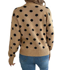 Damen Grobstrickpullover mit gepunktetem Muster und lässigem Schnitt R&B