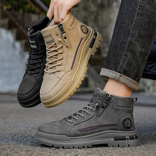 Damen High-Top Sneakers mit praktischem Reißverschluss und rutschfester Sohle R&B