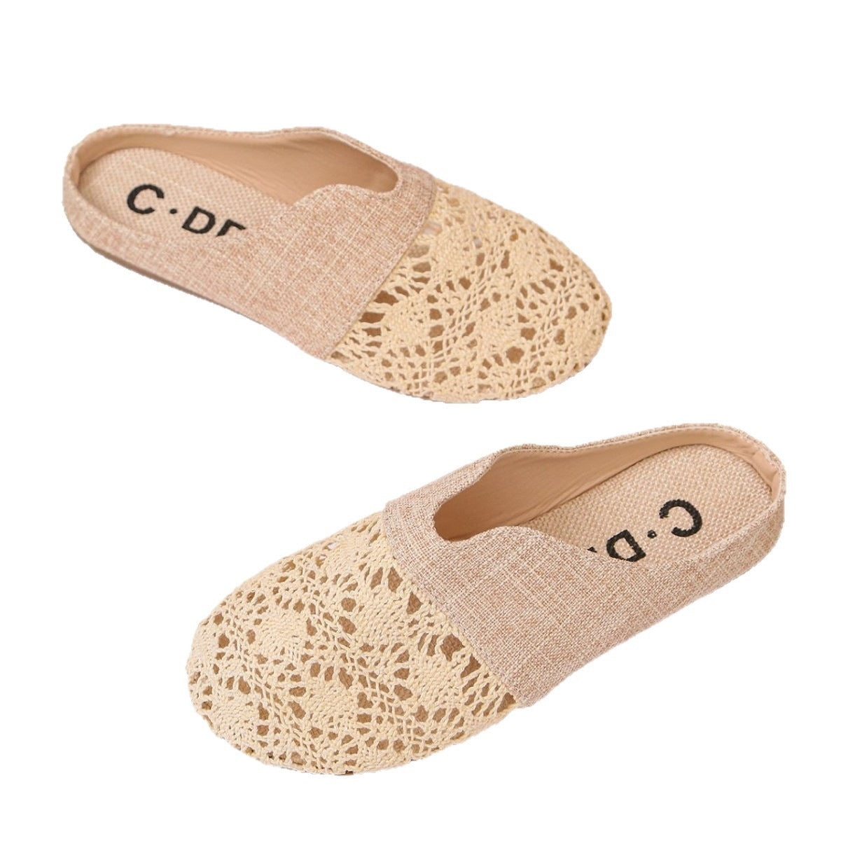 Damen Elegante und bequeme Slipper mit besonderen Häkelverzierungen R&B