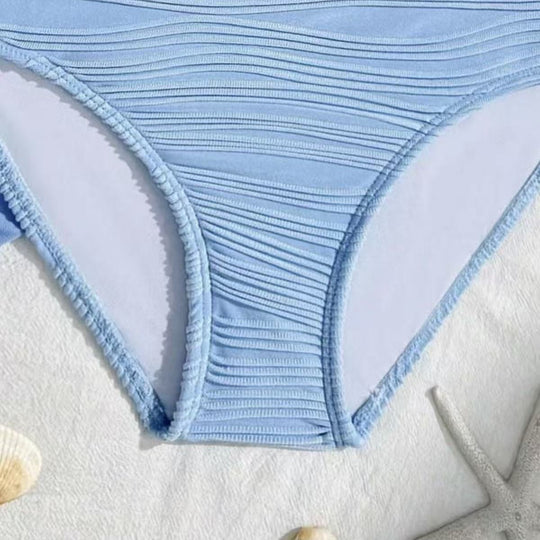 Damen Bikini-Set mit hoch taillierter Hose und modischem Rüschendesign R&B