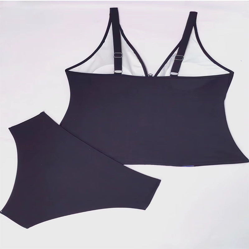 Damen Badeoberteil mit floralem Reißverschluss und passendem Slip R&B