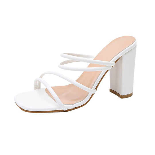 Damen Mode Sandaletten mit eleganten Riemen und blockiertem Absatz R&B