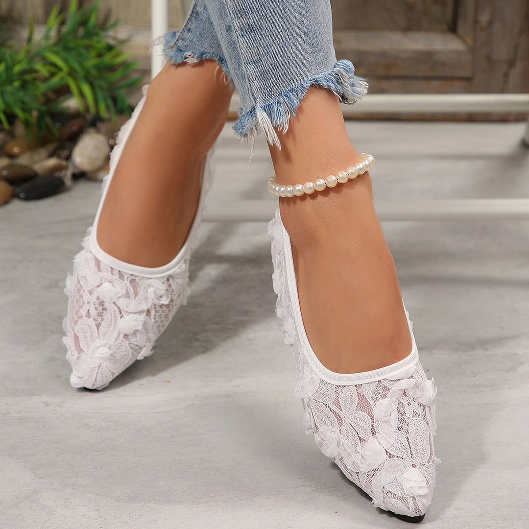 Damen Ballerinas mit floraler Spitze und eleganten Details R&B