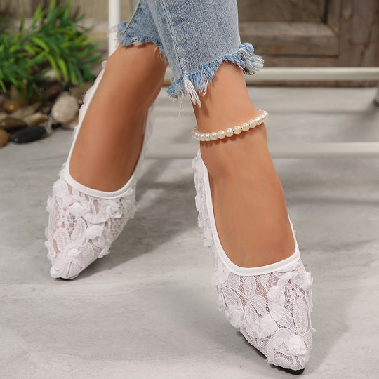 Damen Ballerinas mit floraler Spitze und eleganten Details R&B