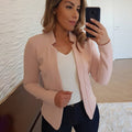 Damen Eleganter Slim-Fit Blazer mit offenem Kragen und langen Ärmeln R&B