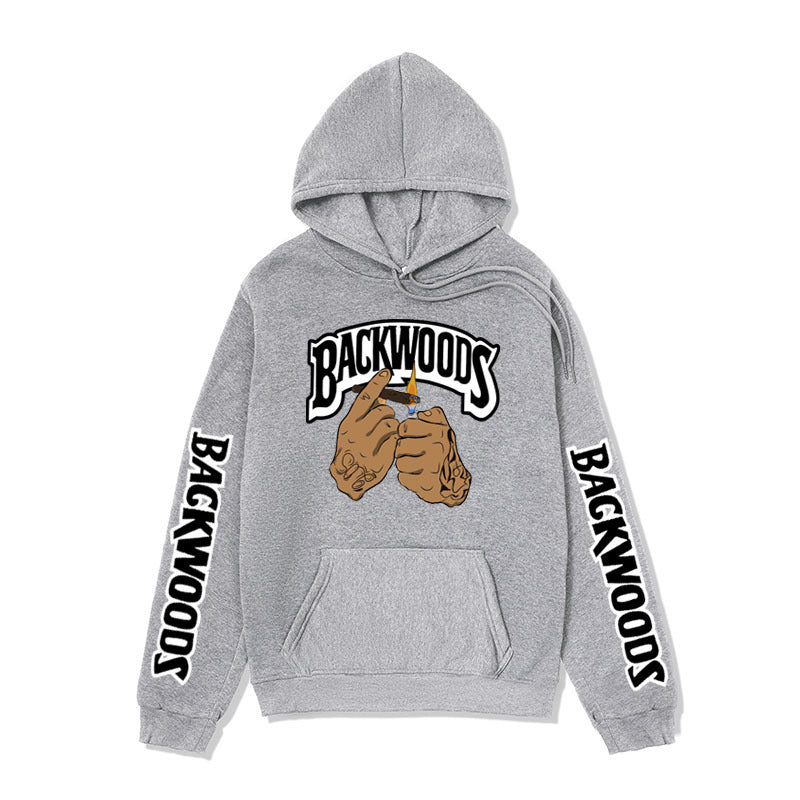 Damen Kapuzensweater mit kreativen Grafikdesign und seitlichen Kängurutaschen R&B