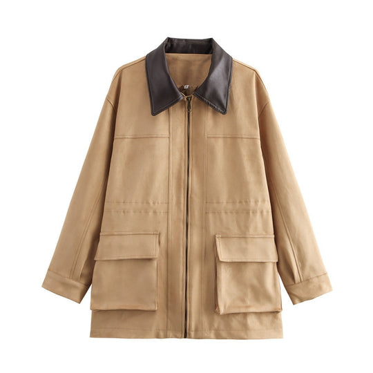 Damen Übergangsjacke mit praktischen Taschen und stilvollem Kragen R&B