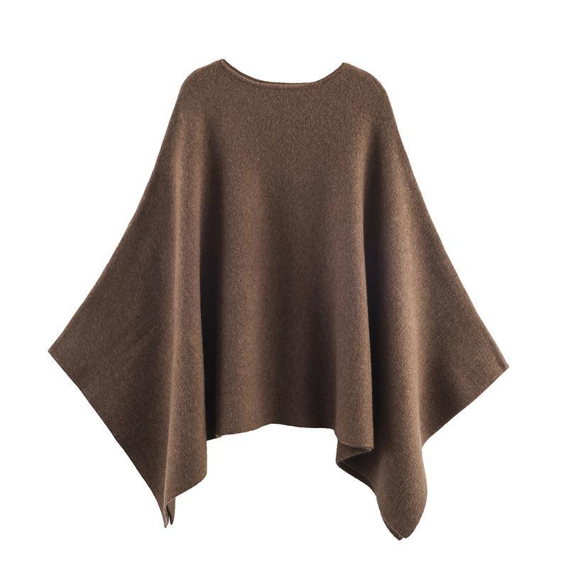 Damen eleganter PONCHO aus hochwertigem Material mit asymmetrischem Schnitt R&B