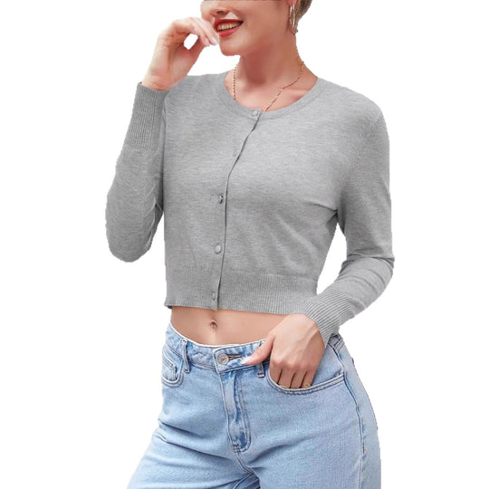 Damen lässige Strickjacke mit schmalem Schnitt R&B