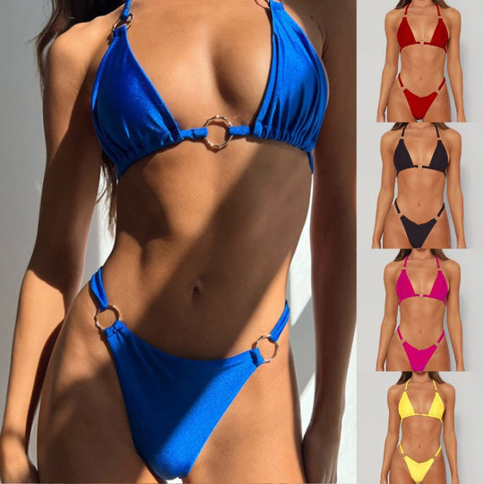 Damen Triangel-Bikini mit modischen Ringdetails R&B