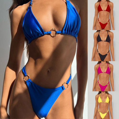 Damen Triangel-Bikini mit modischen Ringdetails R&B