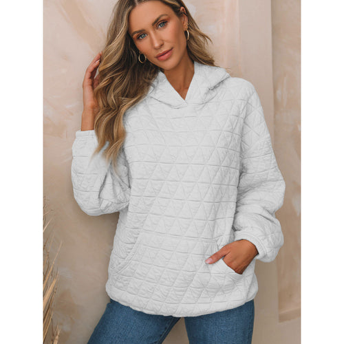 Damen gesteppter Kapuzenpullover mit praktischen Taschen R&B