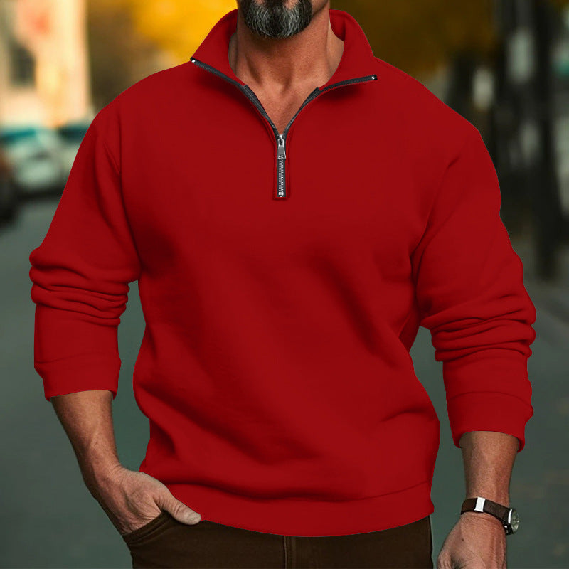 Herren Freizeit-Hoodie mit Reißverschluss und elastischen Bündchen R&B