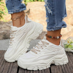 Damen Chunky Sneakers mit modischen Sternen-Applikationen R&B