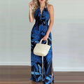 Damen eleganter Jumpsuit mit Spaghettiträgern und hohen Seitenschlitzen R&B