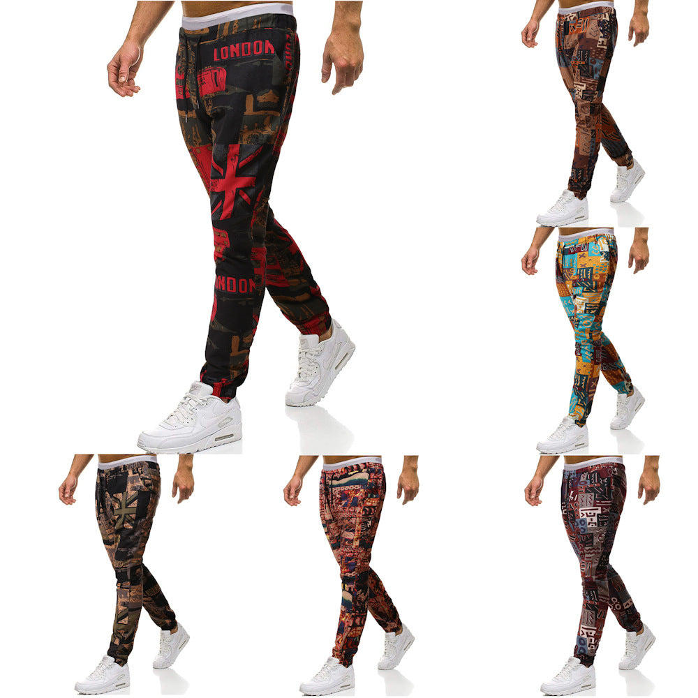 Herren Cargohose mit urbanem Print und elastischem Bund