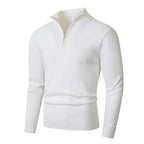 Herren Pullover mit modernem halben Reißverschluss und feiner Rippenstruktur R&B