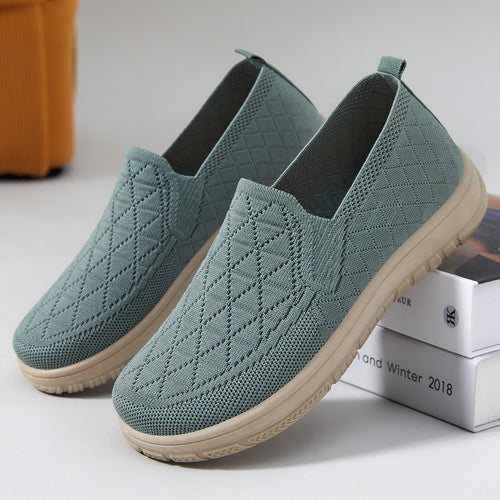 Damen Komfortable Slip-On Freizeitschuhe mit atmungsaktivem Strickdesign R&B
