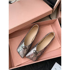 Damen Klassische Ballerinas mit modischem Knopf