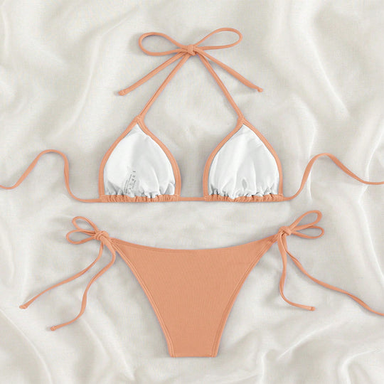 Damen Triangel-Bikini mit verstellbaren Bindebändern und femininem Schnitt R&B