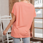 Damen asymmetrisches Oversized T-Shirt mit lässigem Schnitt