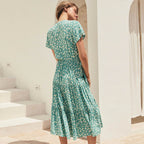 Damen Midikleid mit lockerer Passform und schickem Rüschendesign R&B