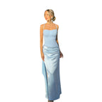Damen Elegantes Satin-Maxikleid mit seitlichem Schlitz R&B