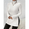 Damen Modischer Rollkragenpullover mit angesagter Rippstruktur R&B