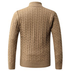 Herren Grobstrickpullover mit modernem Schalkragen und Zopfmuster R&B