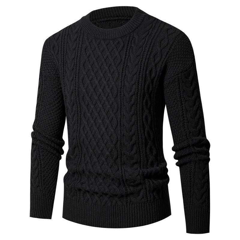 Herren Grobstrickpullover mit modischem Zopfmuster R&B