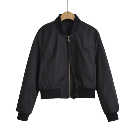 Damen modische Kurzjacke mit elastischem Bündchen R&B