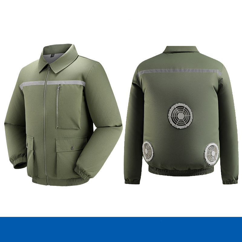 Herren nan belüftete Arbeitsjacke mit integrierten Lüftern, USB-Stromanschluss und reflektierenden Einsätzen R&B