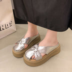Damen modische Plateau-Sandalen mit Schleifen-Detail R&B