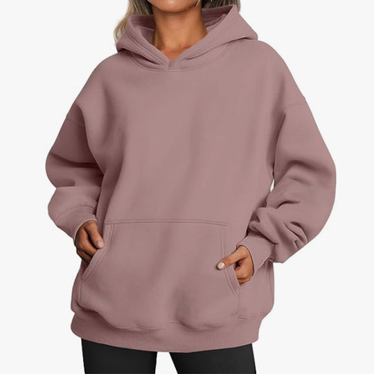 Damen Kapuzenpullover im Oversized-Stil mit praktischen Beuteltaschen R&B
