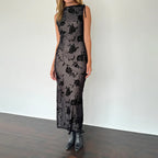 Damen Elegantes Spitzenmaxikleid mit floralem Muster R&B