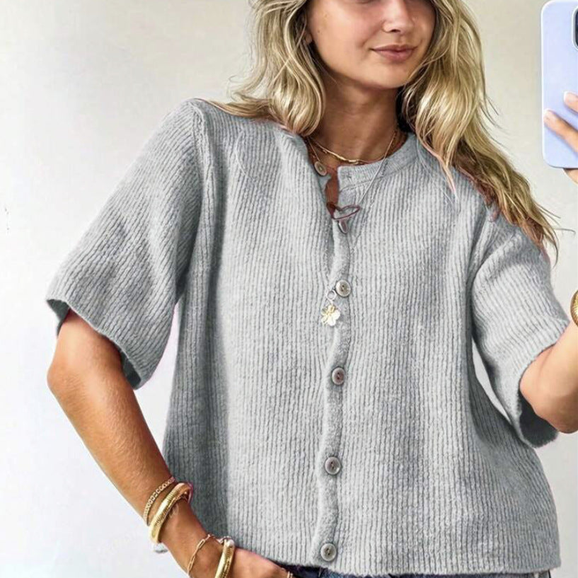 Damen lässige Kurzarmbluse R&B