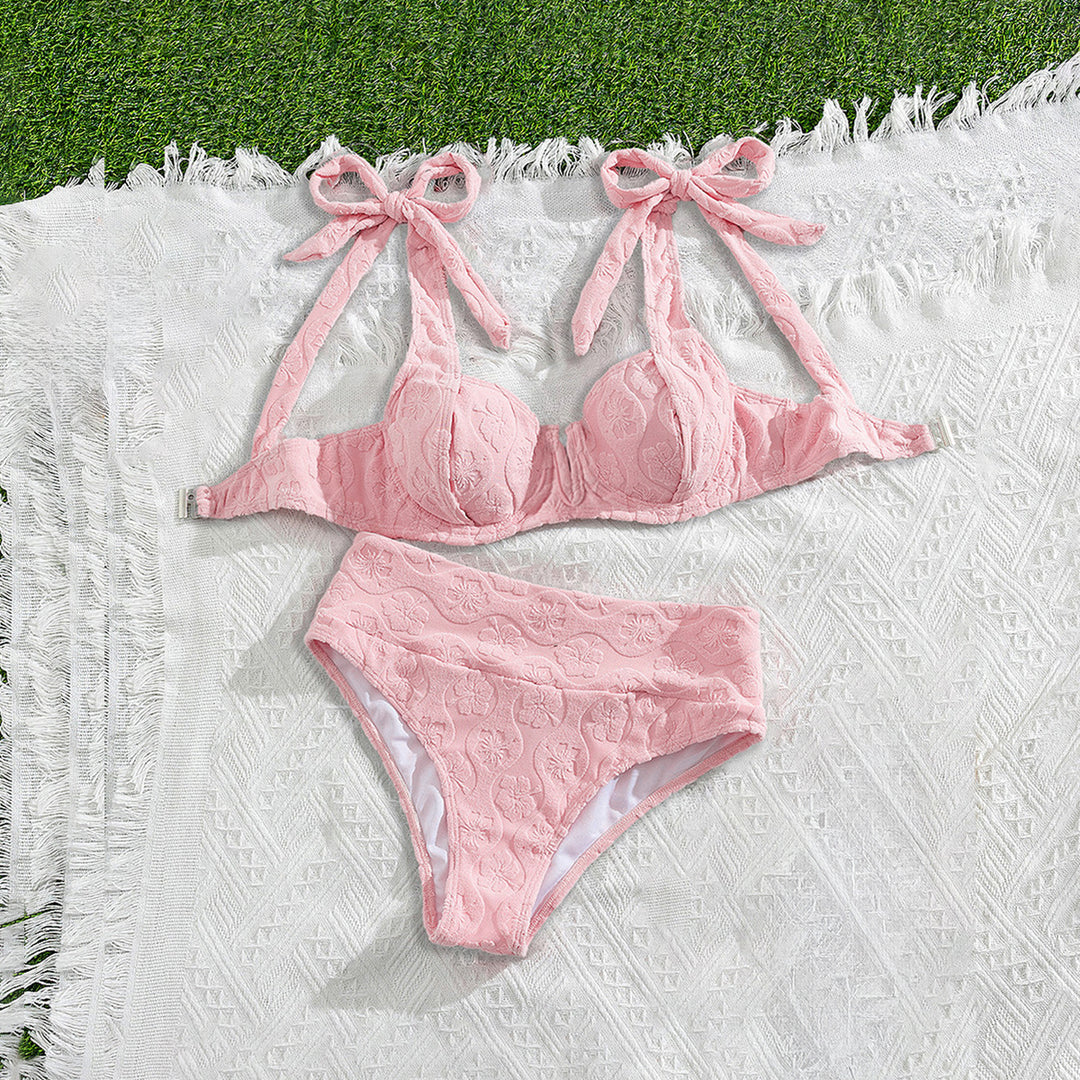 Damen Push-Up-Bikini mit floralem Textildesign R&B