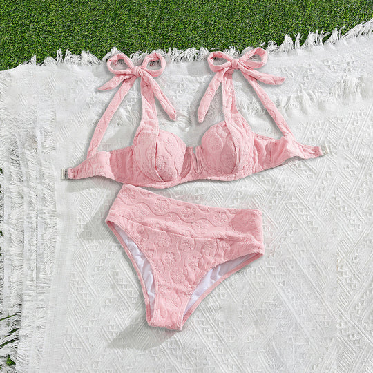 Damen Push-Up-Bikini mit floralem Textildesign R&B