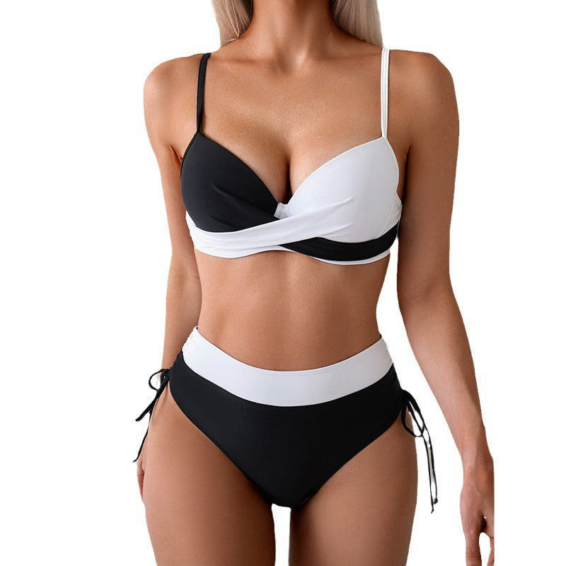 Damen Hochtaillierter Bikini mit modischem Wickel-Design R&B