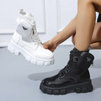 Damen Fashion Stiefel mit praktischer Taschen-Option und auffälliger Sohle R&B