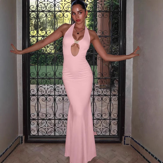 Damen Glamouröses Maxikleid mit extravaganten Cut-Out-Details R&B