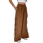 Damen weite Freizeithose mit seitlichen Schnürdetails R&B